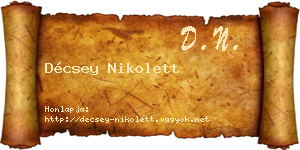 Décsey Nikolett névjegykártya
