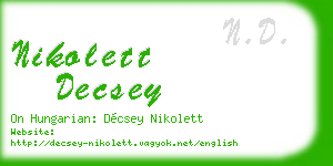 nikolett decsey business card